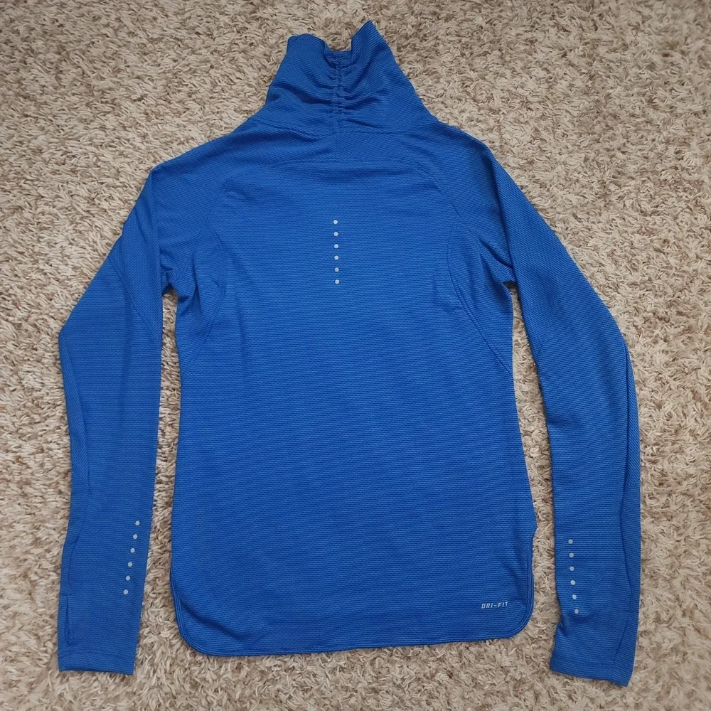Nike Dri-Fit Running Turtle Neck Blue Womens S Long‎ Sleeve Shirt